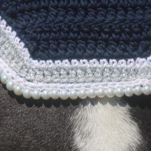 Navy & Silver with White, Pearls