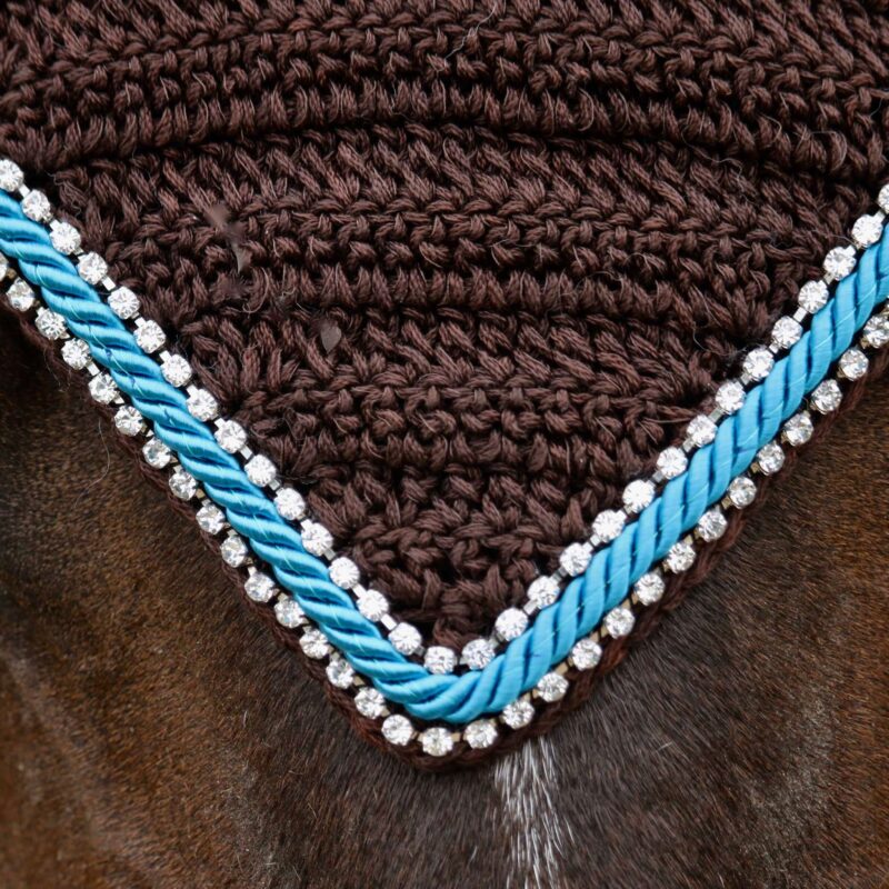 Brown with Rhinestones, Turquoise Cord & Rhinestones