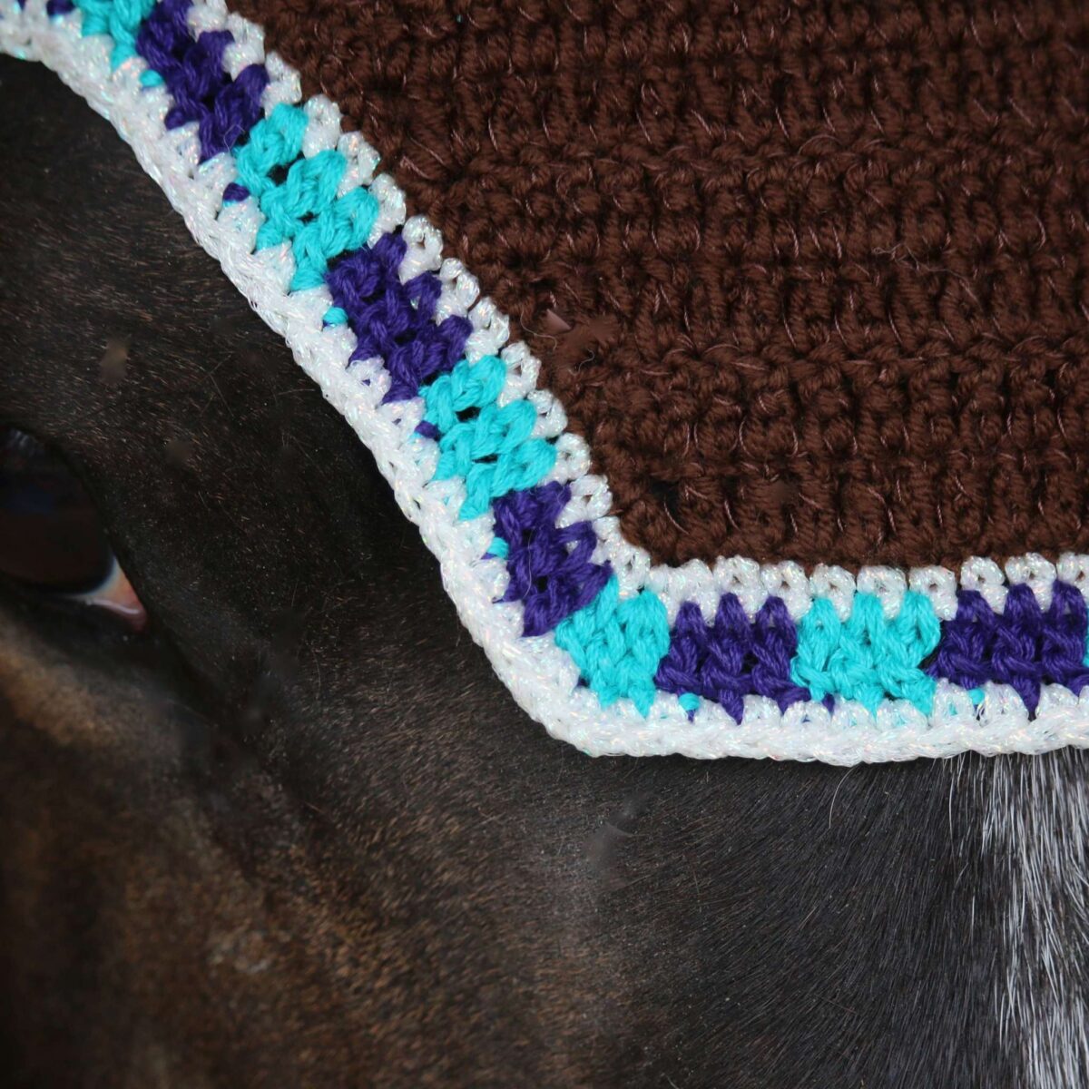 Brown with Teal & Purple & Feza White
