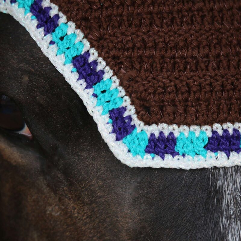 Brown with Teal & Purple & Feza White
